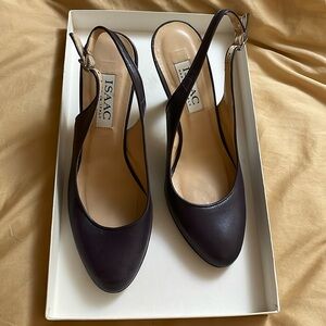 Isaac Deep Purple Round Toe Slingbacks